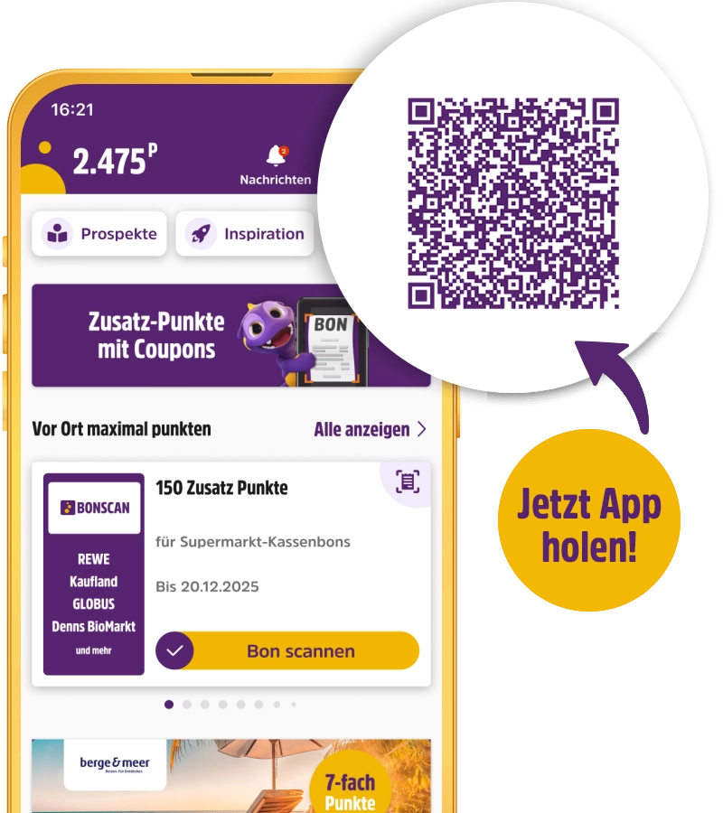 Supermarkt-App: Scannen Sie QR-Code für exklusive Bonuspunkte und Angebote!
