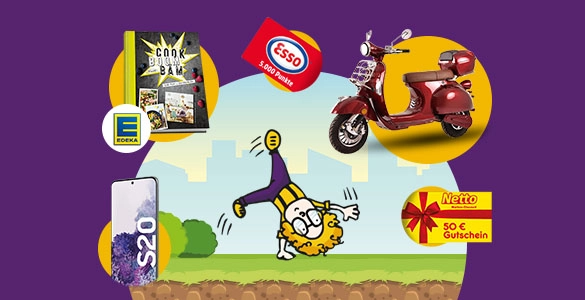 Gewinne: E-Scooter, Samsung S20, Gutscheine und mehr!