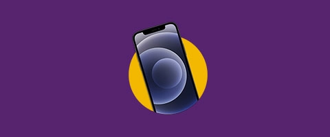 Smartphone mit modernem Design vor lila Hintergrund, ideal für Technikliebhaber.