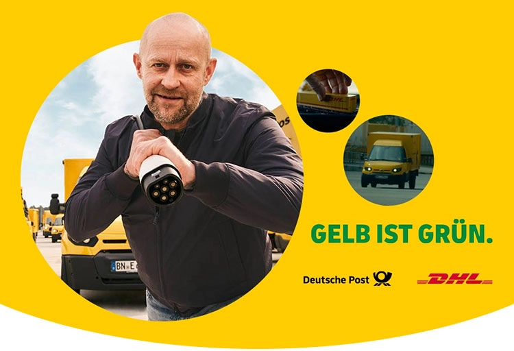Nachhaltige E-Mobilität mit Deutsche Post und DHL: Gelb ist grün.