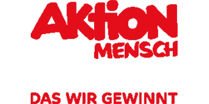 Aktion Mensch Logo: Gemeinsam gewinnen und Gutes tun.