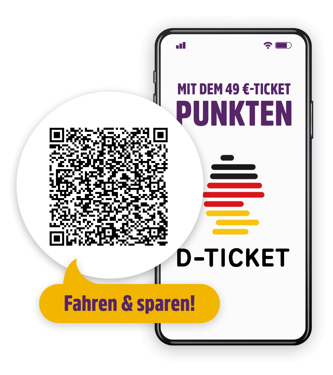 D-Ticket QR-Code: Sparen Sie mit dem 49 €-Ticket! Mobilität neu erleben.