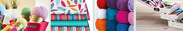 Bunte Näh- und Strickmaterialien für kreative DIY-Projekte entdecken.