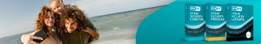 Familie am Strand mit ESET Home Security Produkten für umfassenden digitalen Schutz.