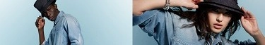 Moderne Denim-Mode: Stilvolle Outfits mit Bucket Hats und Westen.