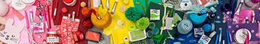 Bunte Bastelmaterialien für kreative DIY-Projekte entdecken und gestalten.