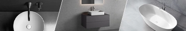 Luxuriöse Badezimmerarmaturen und -möbel in modernem Design für stilvolle Raumgestaltung.