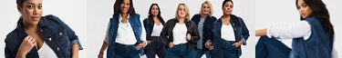 Modische Damen in Jeansjacken, strahlend und selbstbewusst. Perfekt für den modernen Look.