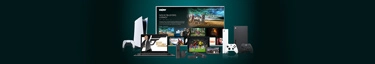 Gaming- und Streaming-Erlebnis: Konsolen, TV und Laptop in moderner Unterhaltung.